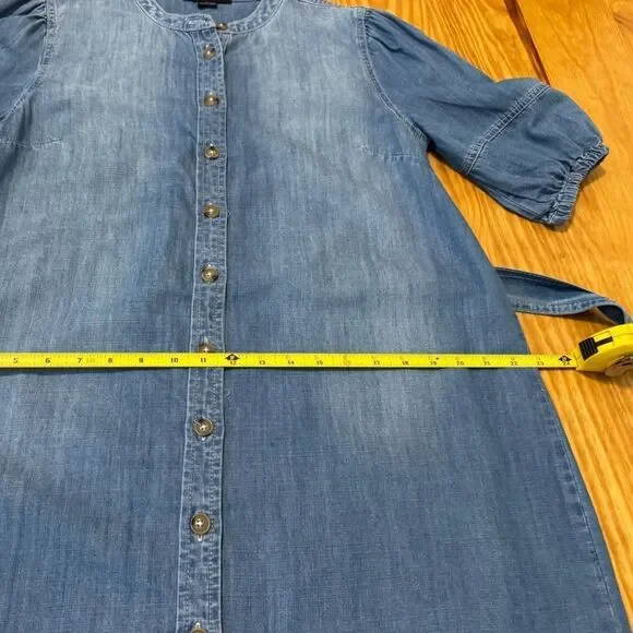 Sanctuary Denim Short Sleeve Sash Belt Blue Jean Mini Dress Women’s SMALL - Picture 6 of 9